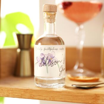 Personalised 10cl Birth Flower Gin, Vodka, Or Whisky, 2 of 9