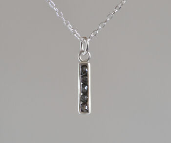 Black Diamond Channel Set Necklace, 3 of 4