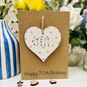 Personalised 70th Birthday Wooden Keepsake Card, 2 of 5