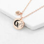 Personalised Rose Gold Plated Heart And Disc Necklace, thumbnail 6 of 11