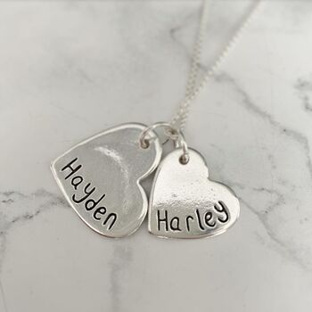 Personalised Double Heart Fingerprint Pendant, 2 of 2