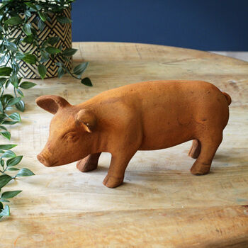 Large Cold Cast Iron Pig Ornament, 4 of 4