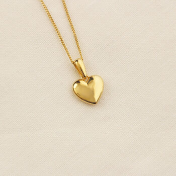 Solid Heart Necklace18ct Gold Plated Or Sterling Silver, 2 of 5