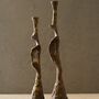Handmade Black Brass Spiral Candle Holder Set, thumbnail 3 of 12
