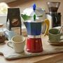 Italian Moka Pot Espresso Maker In Blue And Red, thumbnail 2 of 5