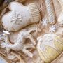 Luxury Irish Linen Festive Reindeer Christmas Tree Decoration, thumbnail 4 of 9