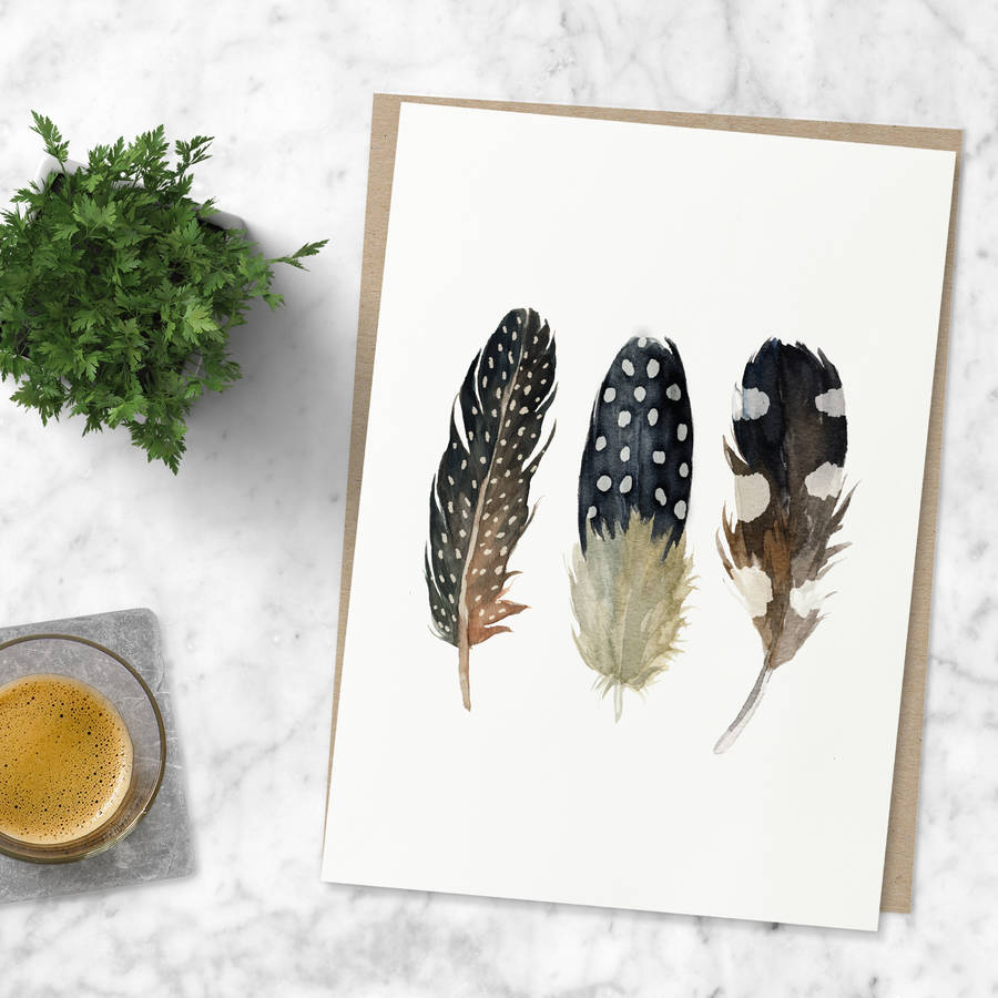 bohemian feather print by the motivated type | notonthehighstreet.com