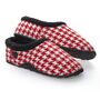 Turbo Red And White Dogtooth Mens Slippers Indoor/Garden Shoes, thumbnail 2 of 9