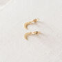 Gold Plated Crescent Huggie Earrings, thumbnail 7 of 10