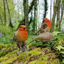 Pair Of Cute Robin Red Breast Garden Ornaments, thumbnail 2 of 9