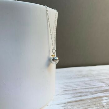 Personalised Solid Silver Apple Charm Necklace, 3 of 7