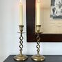 Pair Of Vintage Brass Spiral Candlesticks, thumbnail 5 of 5