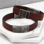 Mens Personalised Leather Message Bracelet, thumbnail 1 of 9