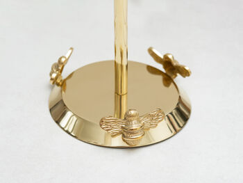 Brass Bee Toilet Roll Stand With Three Bee Brass, 2 of 3