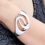 Interlocking Solid Silver Circles Bangle, thumbnail 1 of 7