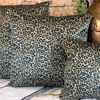 Leopard Velvet Print Cushion, 5 of 12