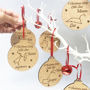 Personalised Zodiac 1st Christmas Baubles, 10 of 10