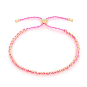 Braid Hot Pink Gold Bracelet, 2 of 3