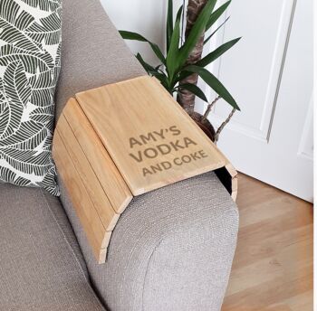 Personalised Wooden Sofa Drinks Tray, 3 of 3