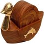 Wooden Tea Coaster With Stand Duck Shape, thumbnail 1 of 3