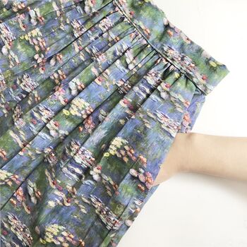 Water Lilies Printed Midi Skirt, Art Print Skirt, 6 of 6