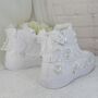 Luxury Bridal Embroidered High Top Trainers Sneakers, thumbnail 6 of 9
