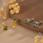 Natural Moss Agate Internally Threaded Flat Back Earrings In Sterling Silver, thumbnail 7 of 12