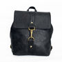 Handcrafted Small Black Leather Backpack, thumbnail 1 of 6