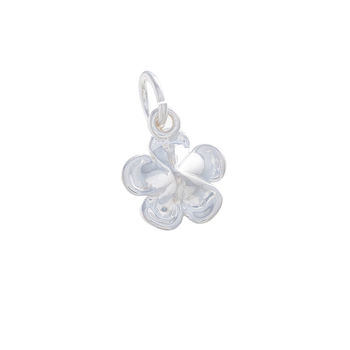 Frangipani Solid Silver Flower Charm, 5 of 7