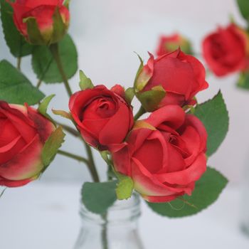 Faux Red Roses In Vase, 4 of 4