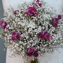 Wedding Dried Flower Bouquet Boho Cerise Rose, thumbnail 1 of 2