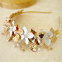 White And Gold Flower Headband, thumbnail 6 of 8