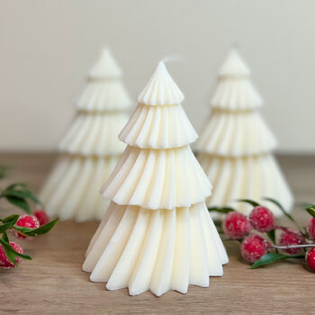 Geometric Christmas Tree Shape Soy Candle Festive Gifts, 7 of 9