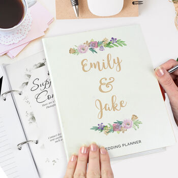 Personalised Floral Watercolour Wedding Planner, 10 of 11