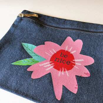 Denim Heart Make Up Bag, 3 of 4