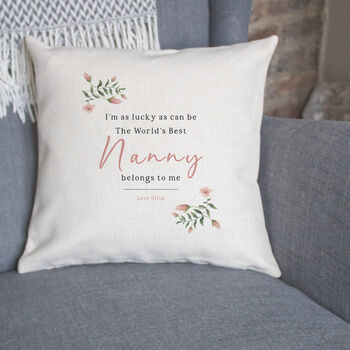 World's Best Nan Cushion, Personalised Grandma Keepsake, 3 of 8