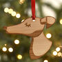 Greyhound/Whippet Dog Wooden Christmas Decoration, thumbnail 2 of 6