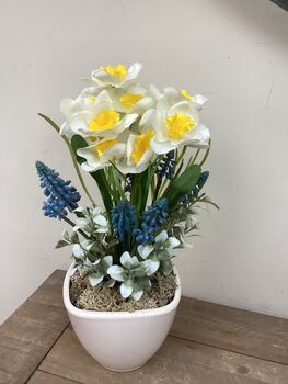 Spring Faux Silk Flower Arrangement Mothers Day Gift, 3 of 5