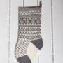 Mid Grey Natural Shetland Christmas Stocking, thumbnail 1 of 4