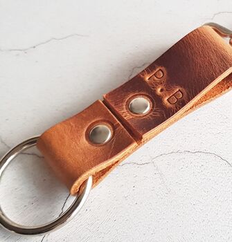 Initialled Leather Key Fob, 7 of 7