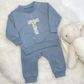 Baby And Kids Personalised Spotty Sweatshirt Jogger Set, 2 of 6