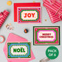 Pack Of Six Colourful Retro Christmas Cards, thumbnail 1 of 8