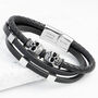 Personalised Men's Skulls Leather Rope Bracelet, thumbnail 1 of 5