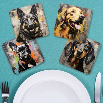 Canine Chromatics Set Of Four Pu Leather Coasters, 4 of 8