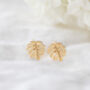 Monstera Leaf Tropical Summer Stud Earrings, thumbnail 4 of 6
