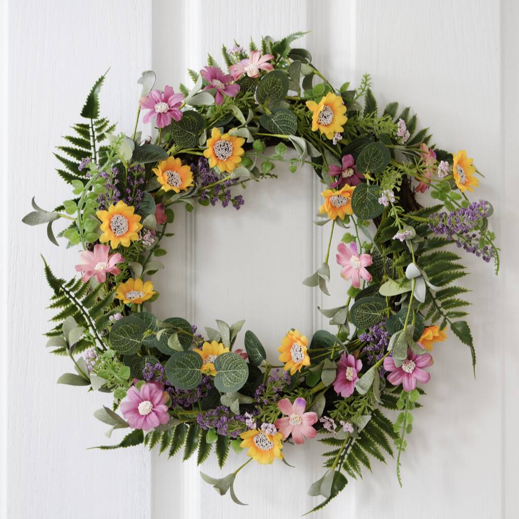 Floral Foliage Spring Wreath, 1 of 3