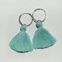 Sterling Silver Hoop Earrings With Turquoise Tassels, thumbnail 3 of 4
