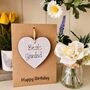 Personalised Grandad Birthday Card Wooden Heart, thumbnail 2 of 3