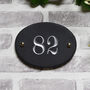 Engraved Oval Slate House Number. Choice Of Font, thumbnail 1 of 5