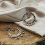 Colourful Disc Enamel Round Asian Indian Boho Earrings, thumbnail 1 of 5